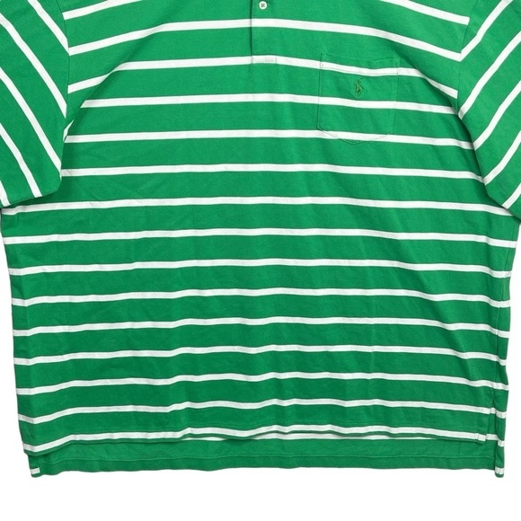Polo Ralph Lauren Polo Shirt 4XB Vintage Striped Green White Pocket Pony Logo - Picture 6 of 13